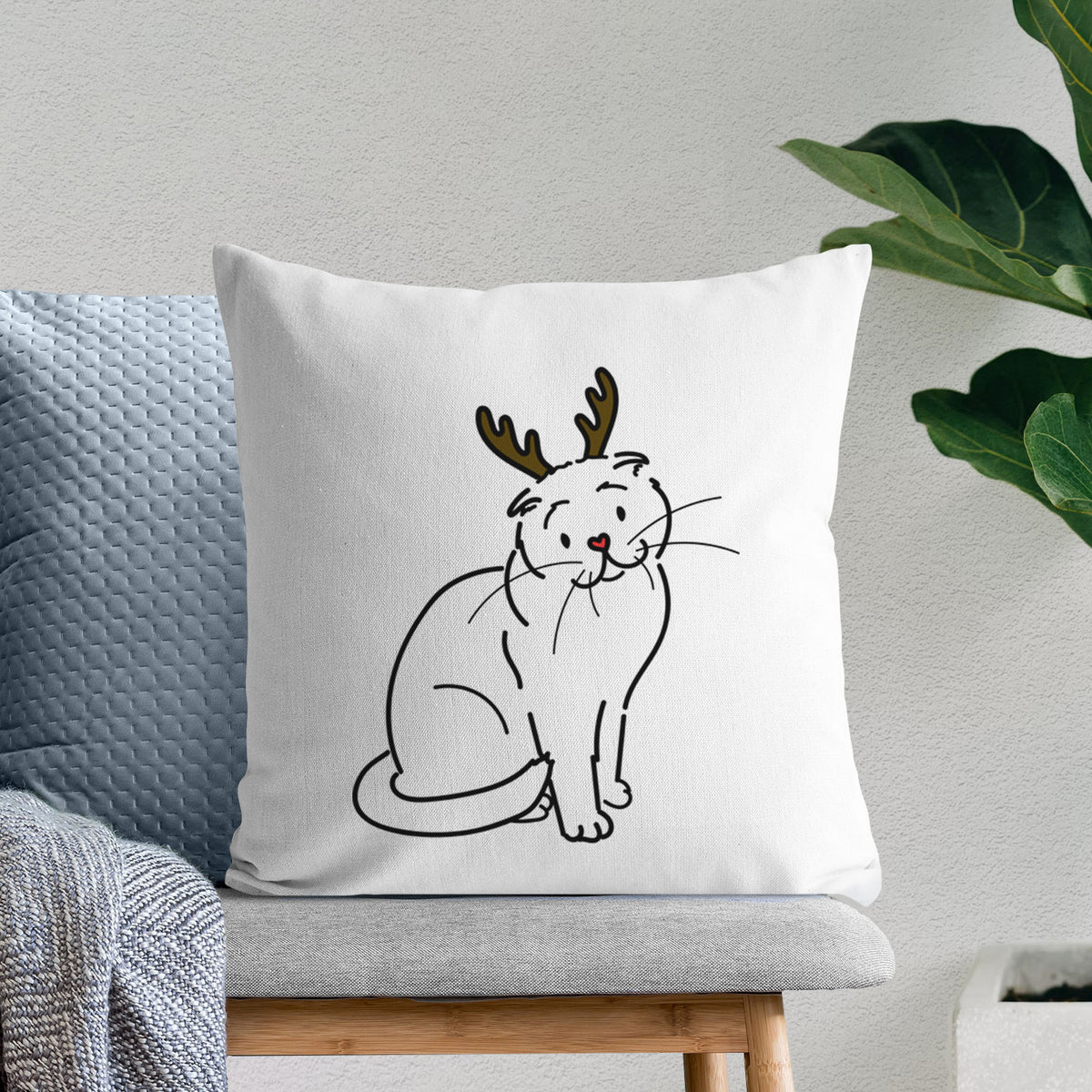 Love Always Scottish Fold Cat - Hank -  Throw Pillow Cover