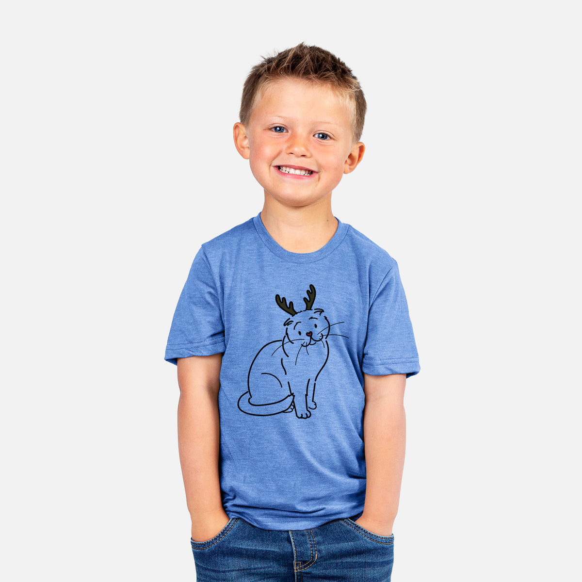 Red Nose Scottish Fold Cat - Hank - Kids/Youth/Toddler Shirt