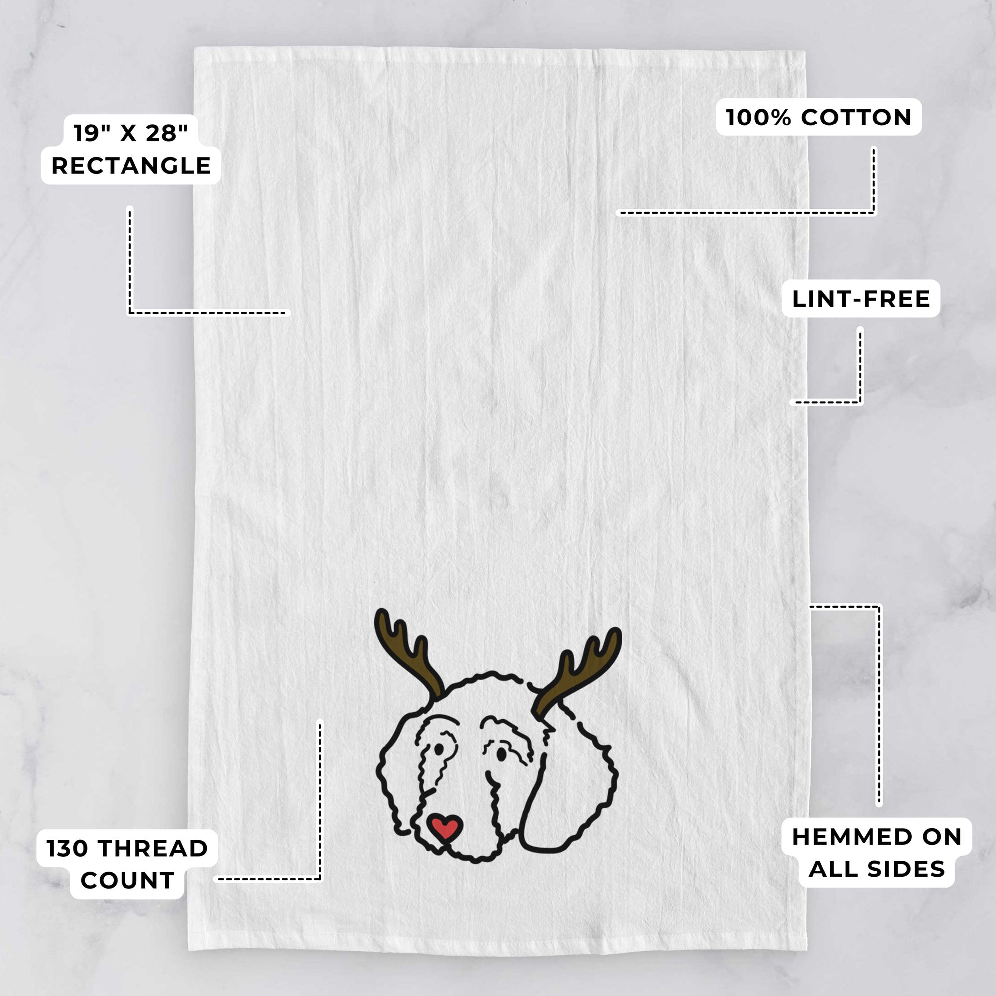 Red Nose Goldendoodle - Hanna - Tea Towel