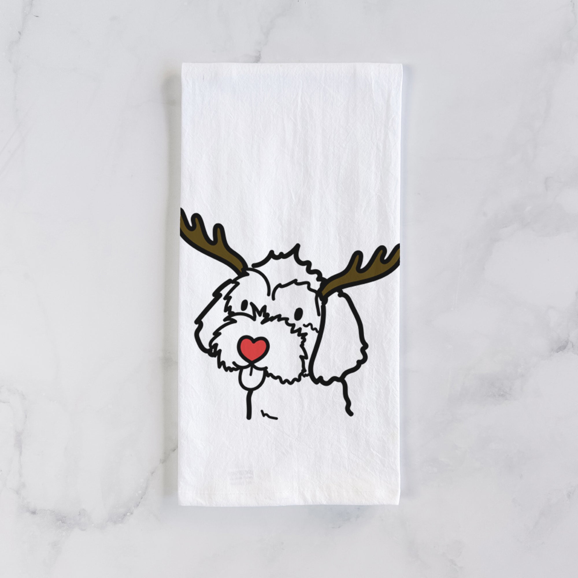 Red Nose Havapoo - Tea Towel