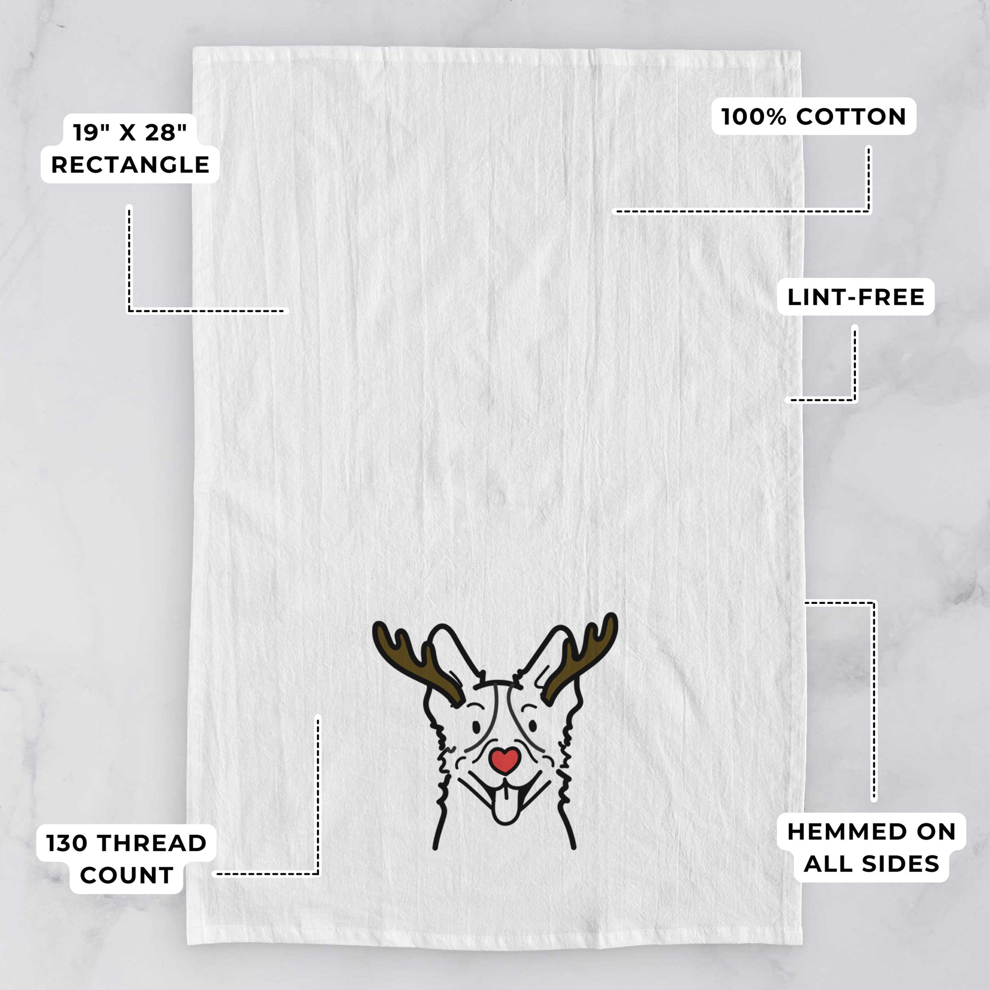 Red Nose Heeler - Tea Towel