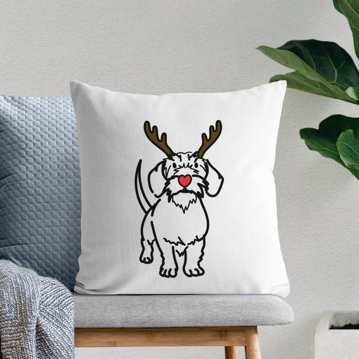 Love Always Wire Dachshund - Henry -  Throw Pillow Cover