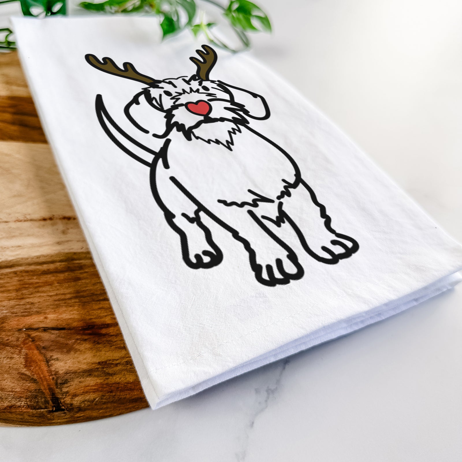 Red Nose Wire Dachshund - Henry - Tea Towel