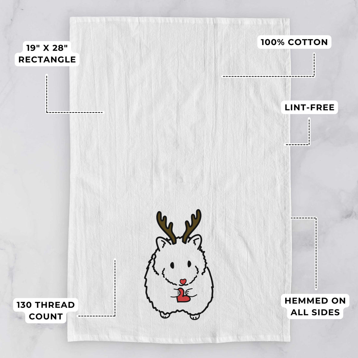 Red Nose Hamster - Hilga - Tea Towel