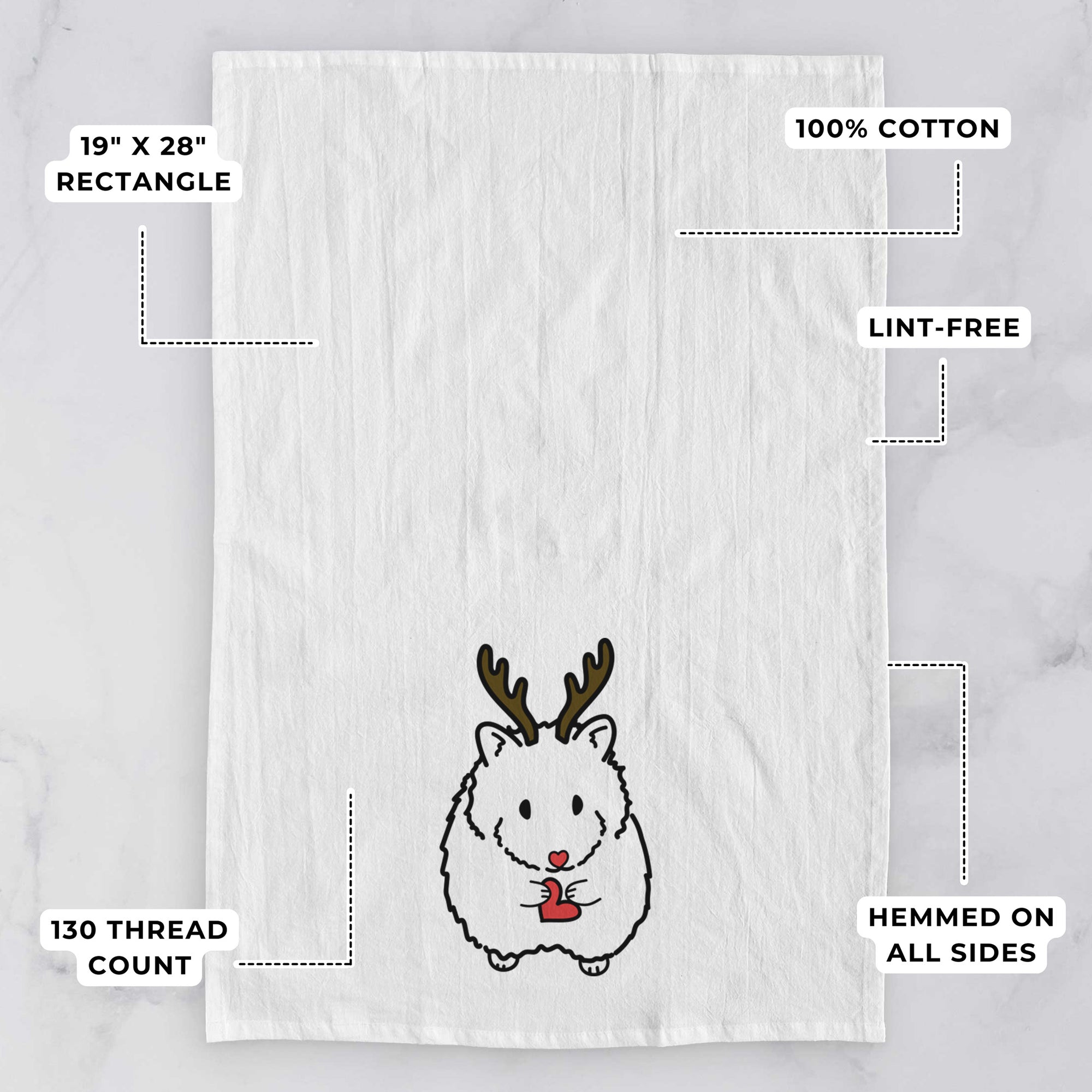 Red Nose Hamster - Hilga - Tea Towel