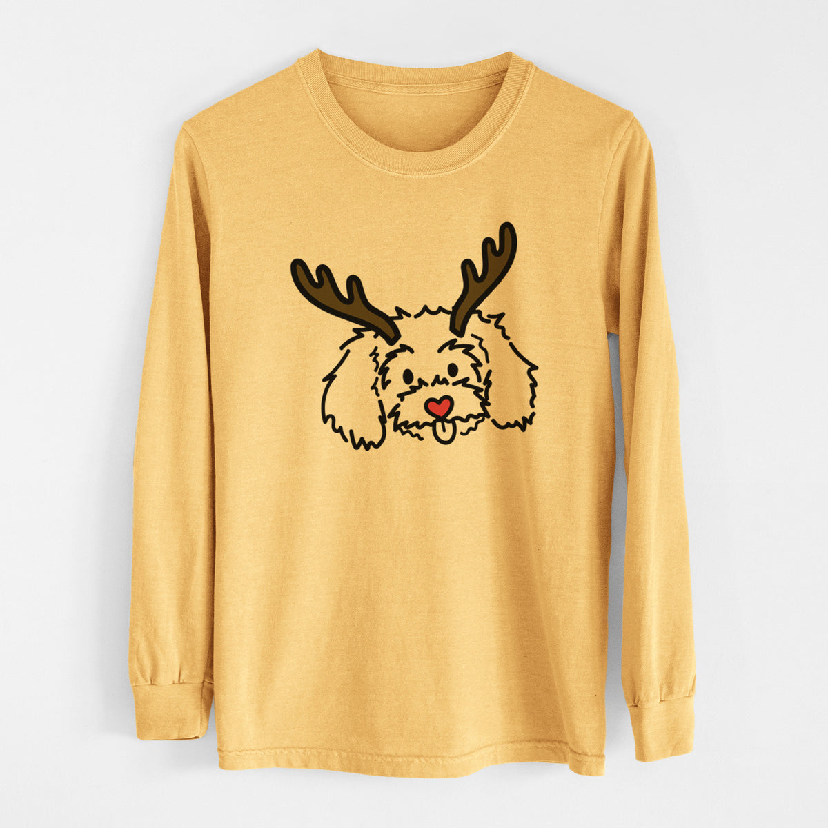 Red Nose Maltipoo - Holly - Heavyweight 100% Cotton Long Sleeve