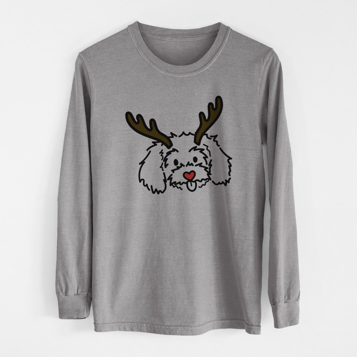 Red Nose Maltipoo - Holly - Heavyweight 100% Cotton Long Sleeve