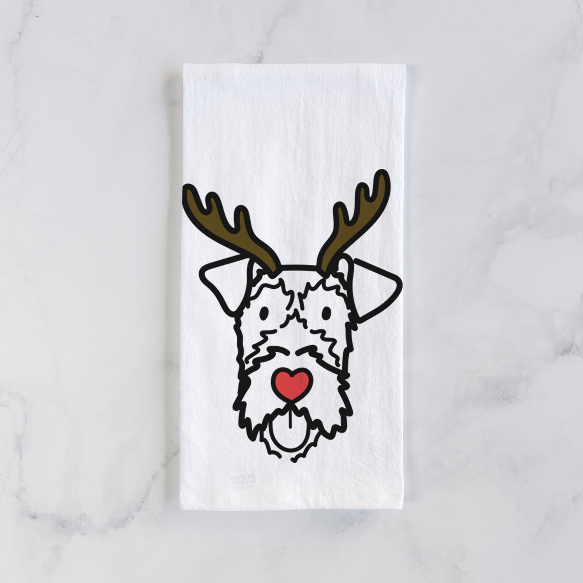 Red Nose Irish Terrier - Tea Towel