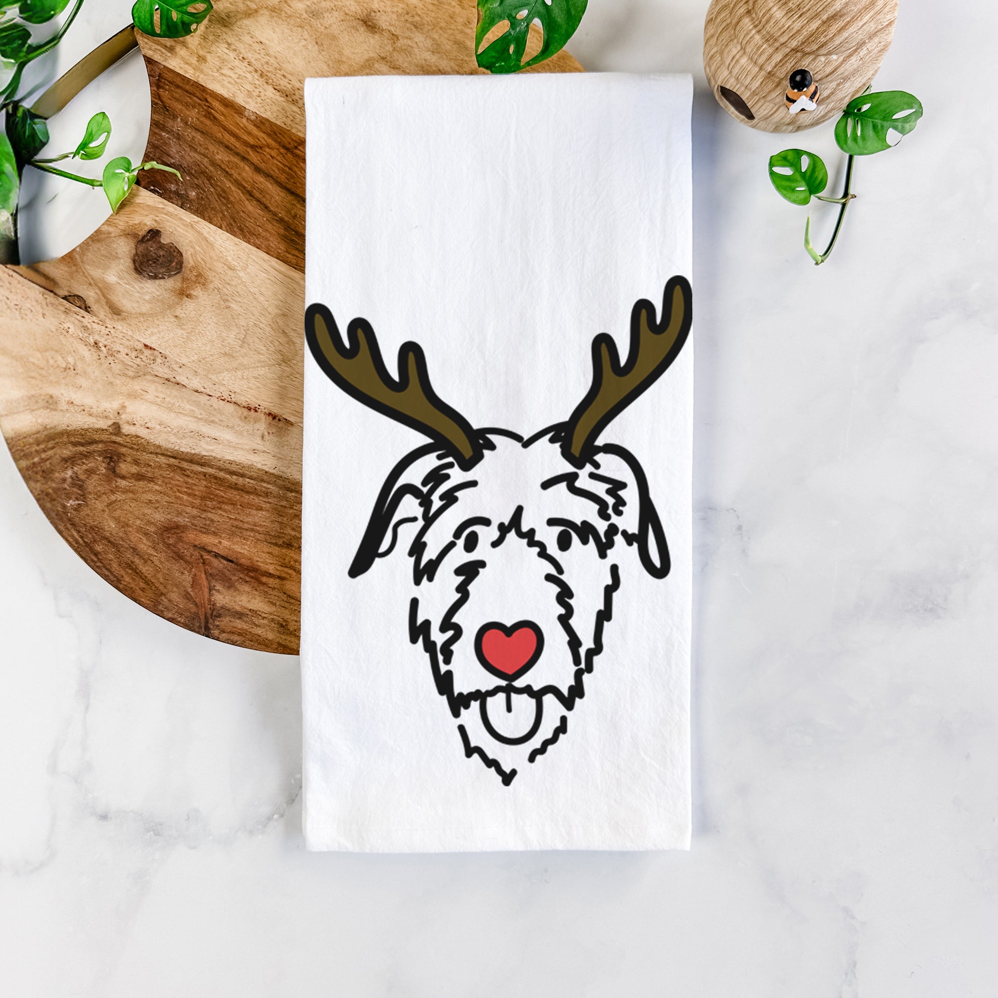 Red Nose Irish Wolfhound - Tea Towel