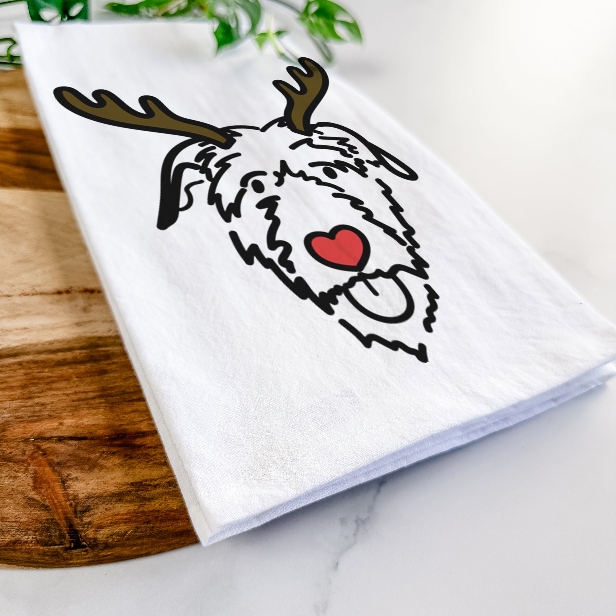 Red Nose Irish Wolfhound - Tea Towel