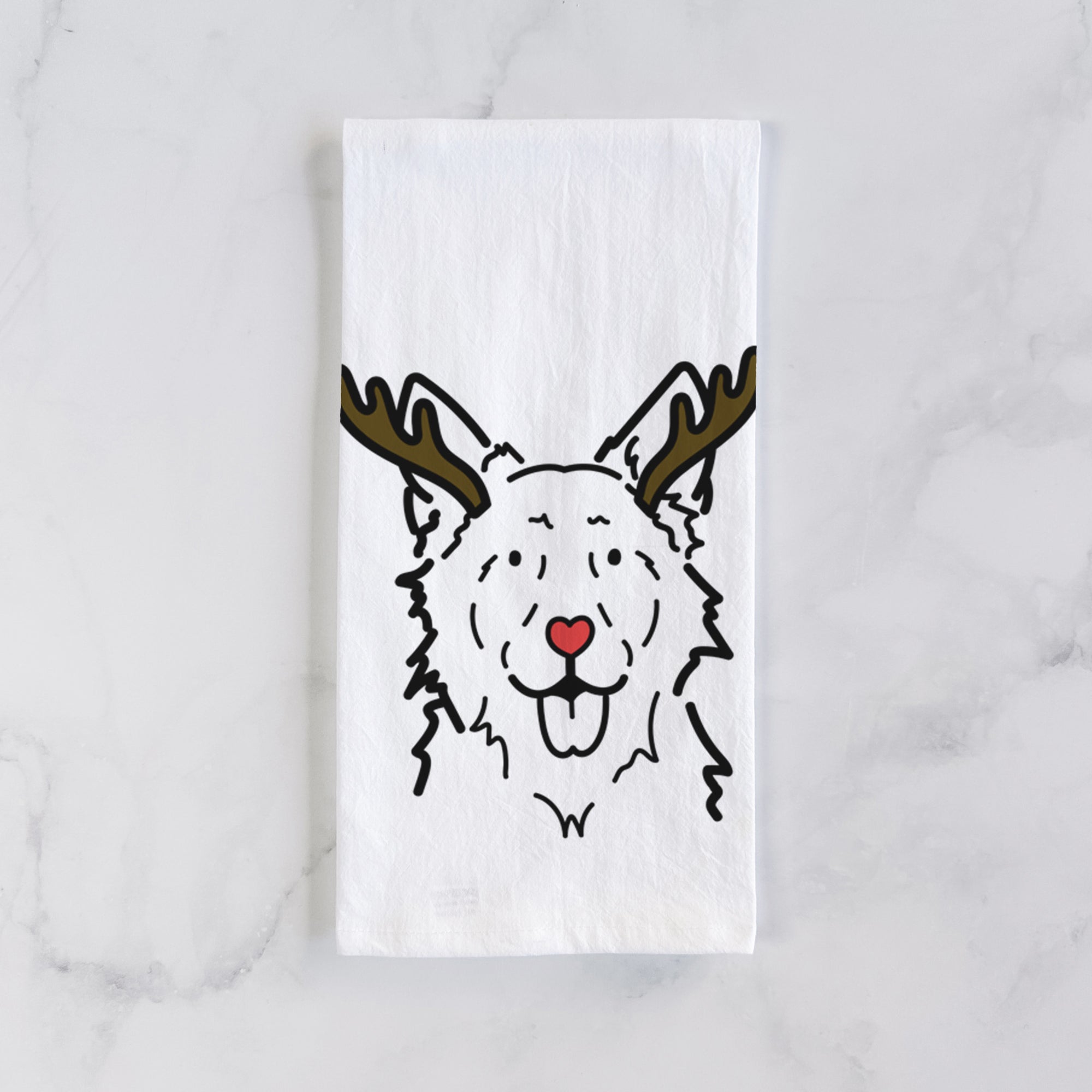 Red Nose Mudi - Jack - Tea Towel