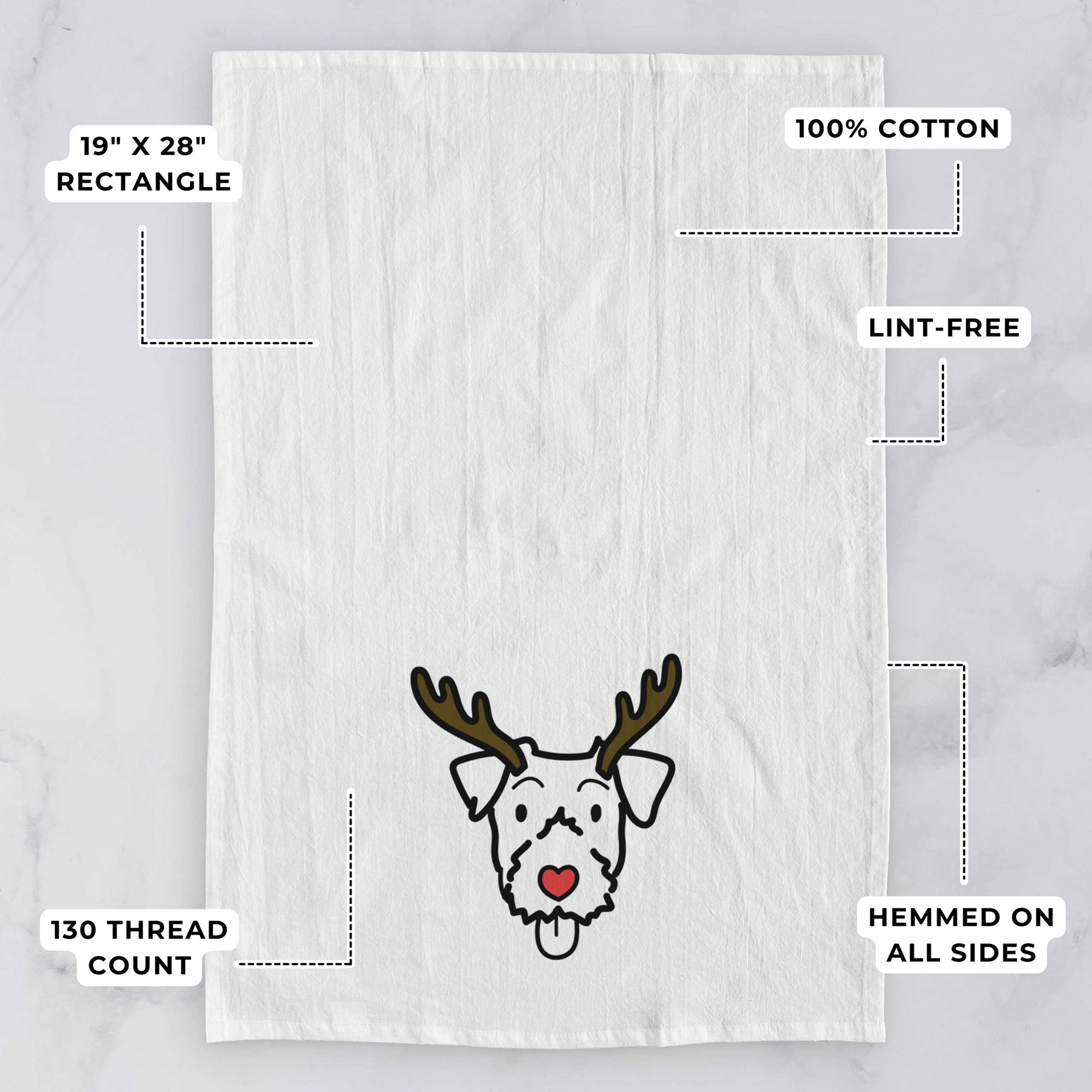 Red Nose Jack Russell Terrier - Tea Towel