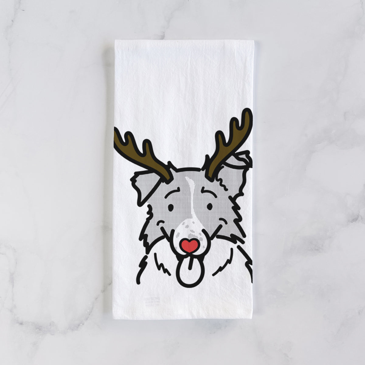 Red Nose Border Collie - Jam - Tea Towel