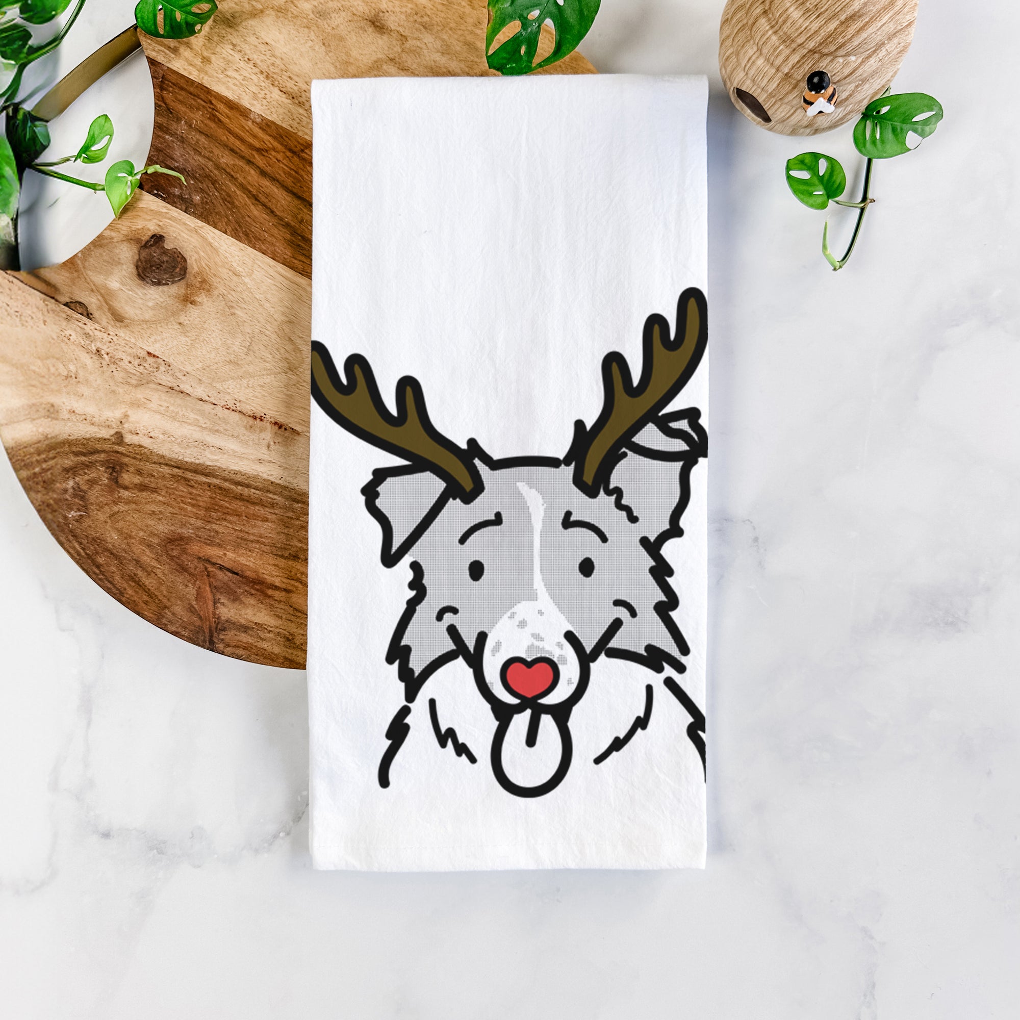 Red Nose Border Collie - Jam - Tea Towel