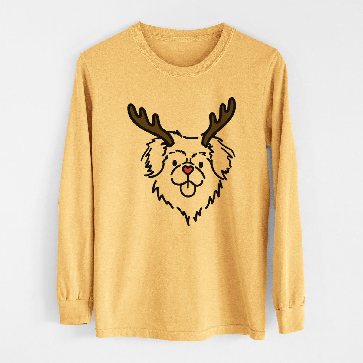 Red Nose Tibetan Spaniel - Jiji - Heavyweight 100% Cotton Long Sleeve