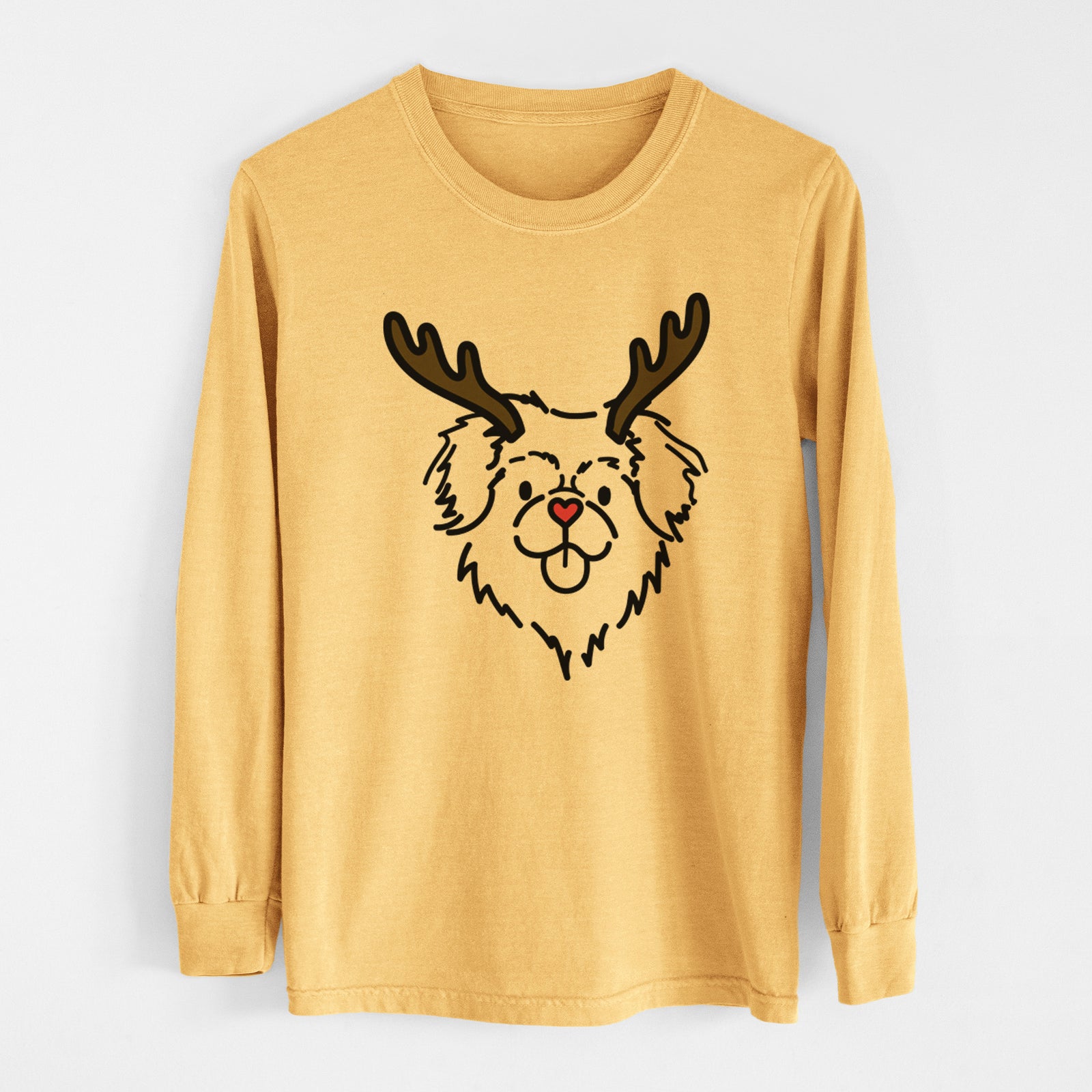 Red Nose Tibetan Spaniel - Jiji - Heavyweight 100% Cotton Long Sleeve