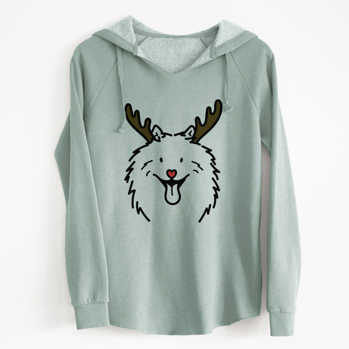 Red Nose Samoyed - Johnny - Cali Wave Hooded Sweatshirt