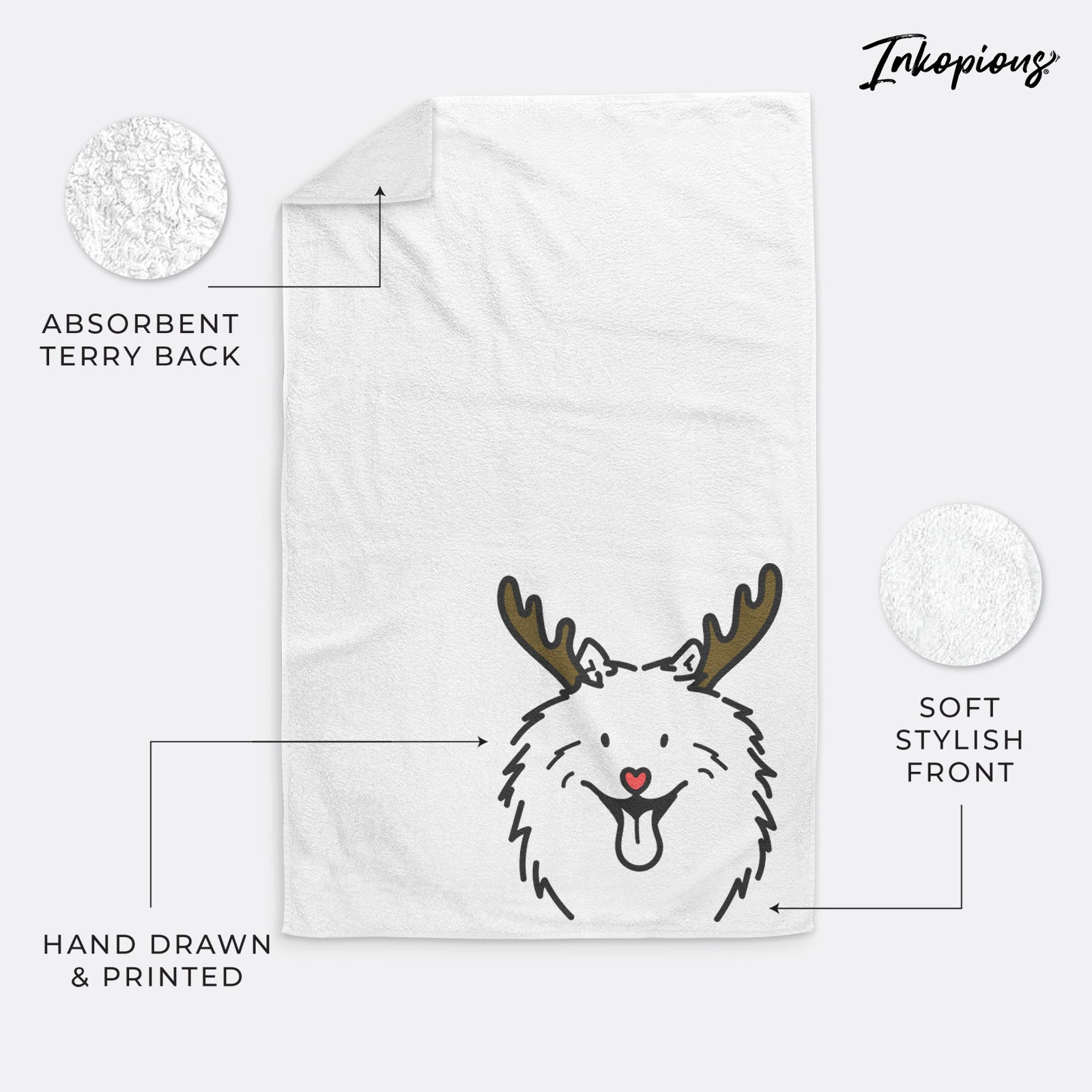 Red Nose Samoyed - Johnny - Hand Towel