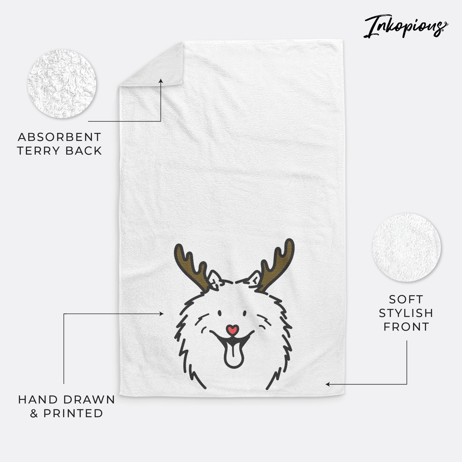 Red Nose Samoyed - Johnny - Hand Towel