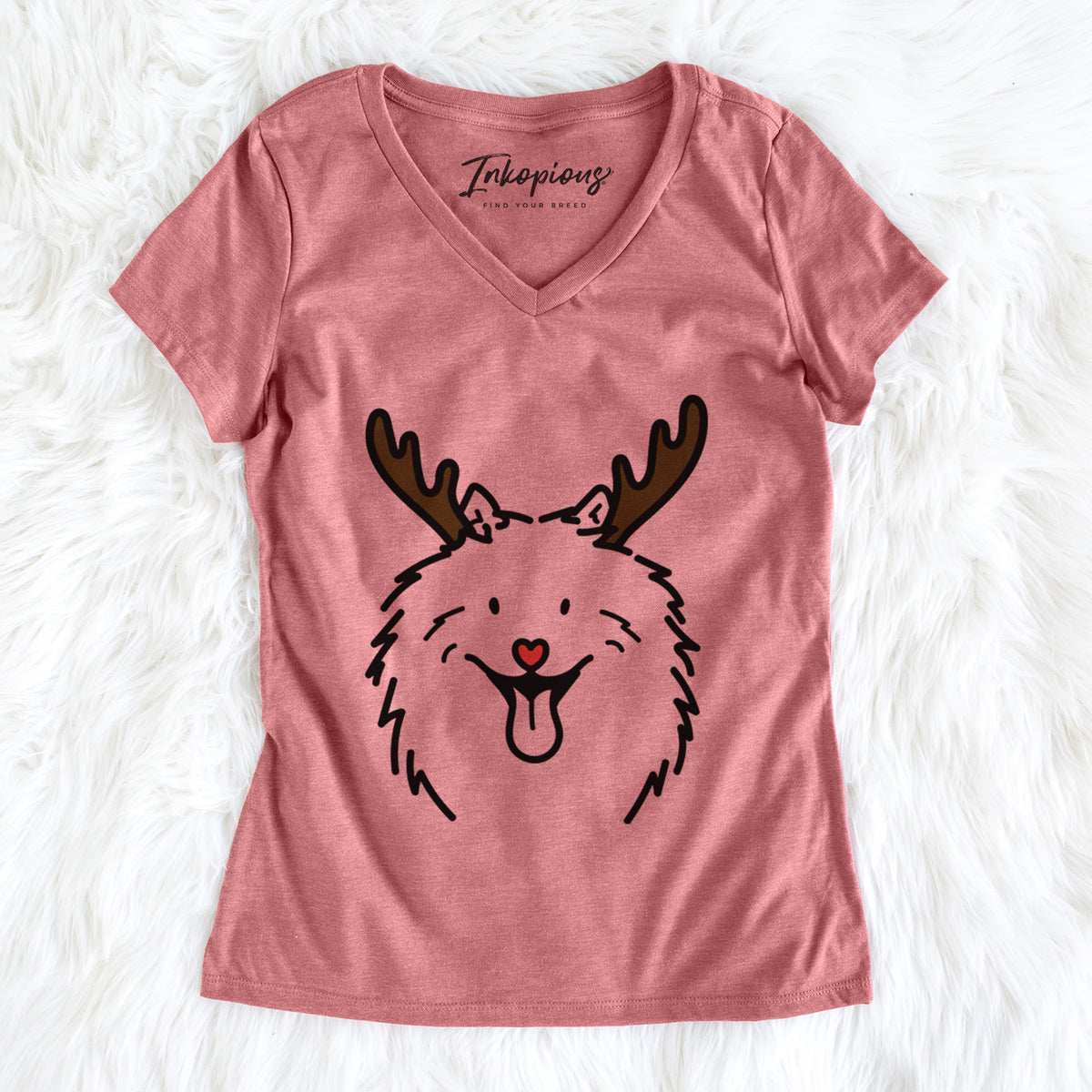 Red Nose Samoyed - Johnny - Women's Perfect V-neck Shirt