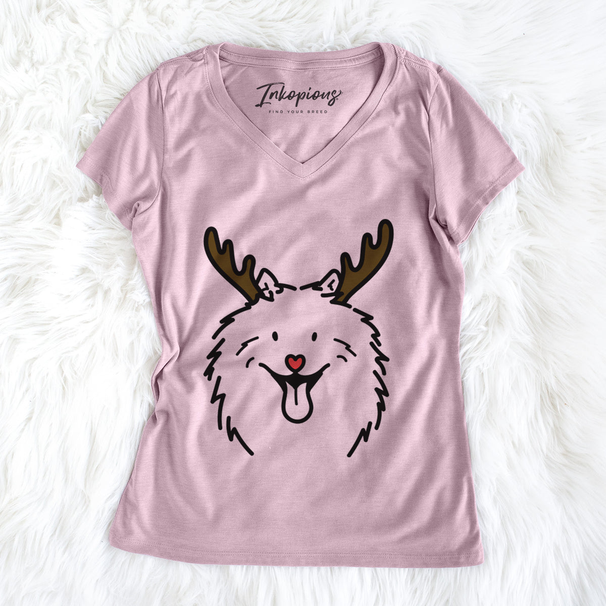 Red Nose Samoyed - Johnny - Women's Perfect V-neck Shirt