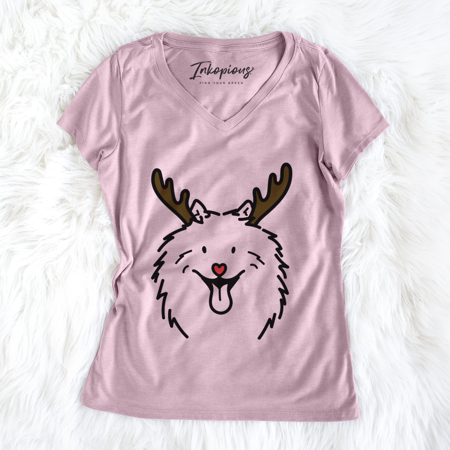 Red Nose Samoyed - Johnny - Women's Perfect V-neck Shirt