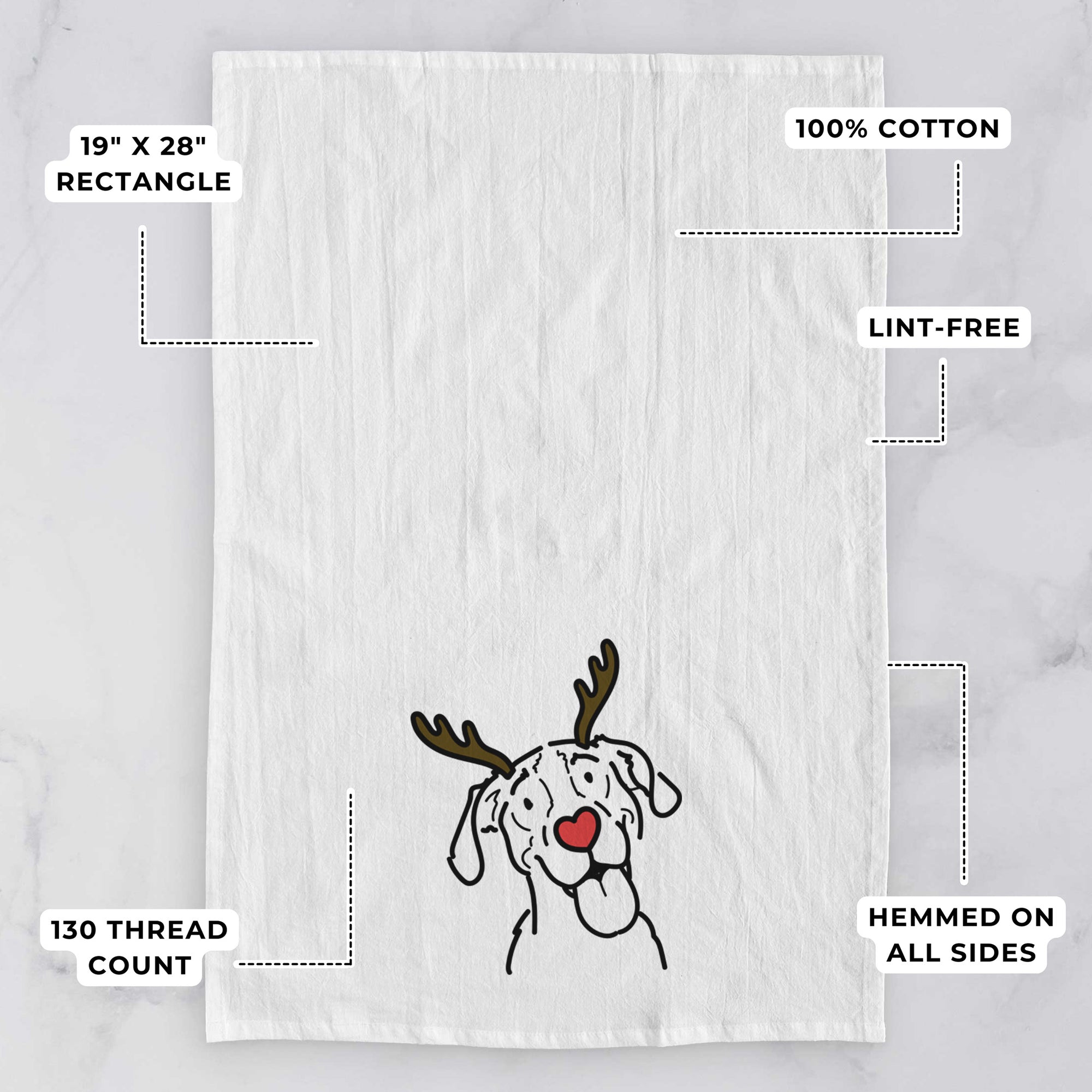 Red Nose Treeing Walker Coonhound - Kimble - Tea Towel