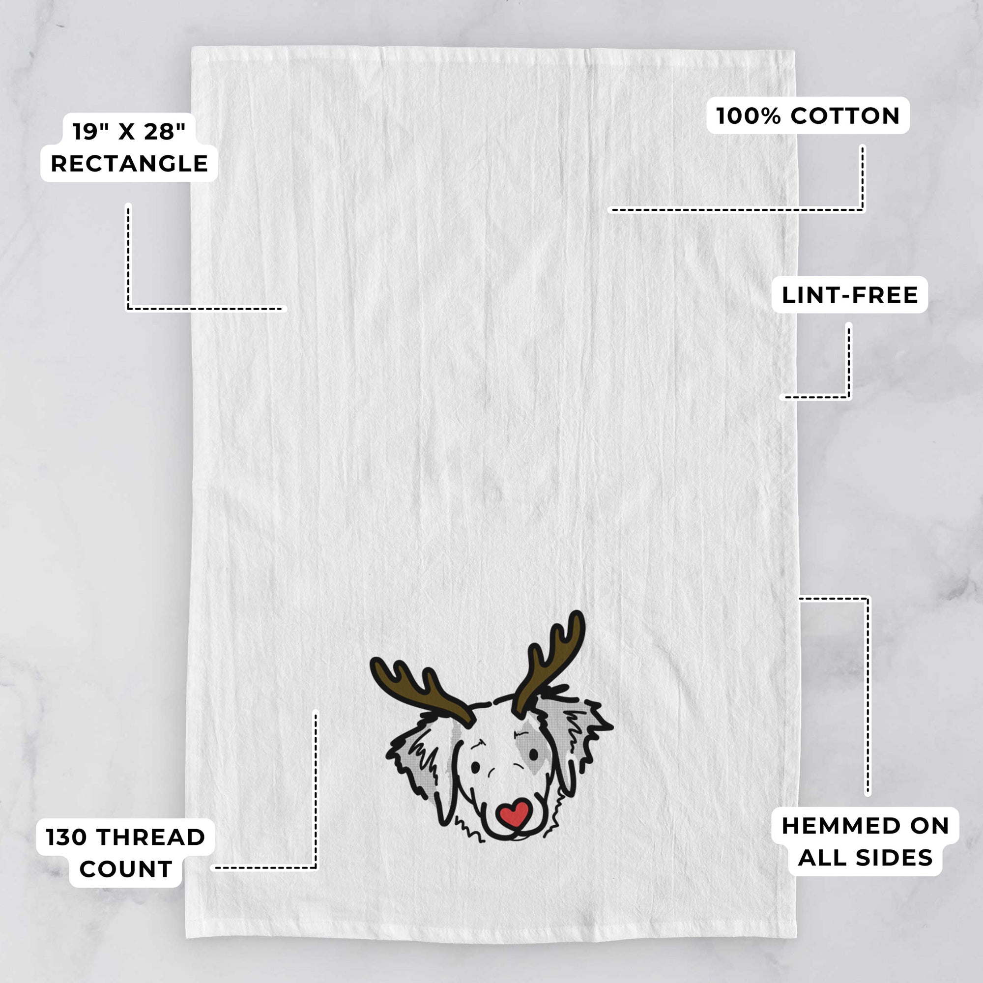 Red Nose Brittany Spaniel - Kiva - Tea Towel