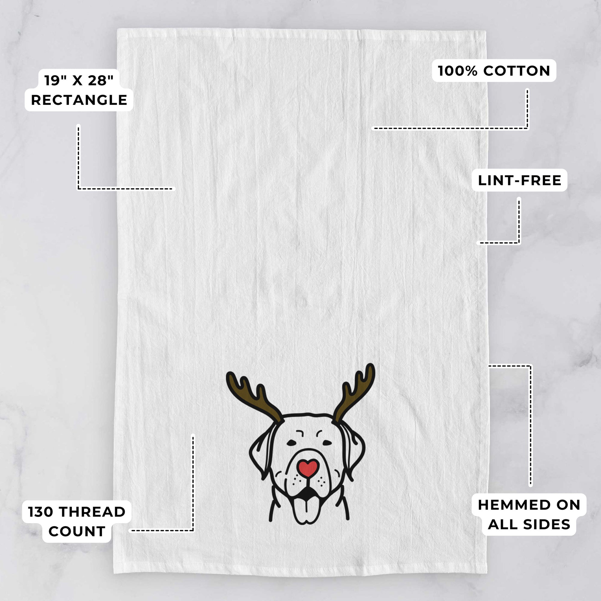 Red Nose Labrador Retriever - Tea Towel