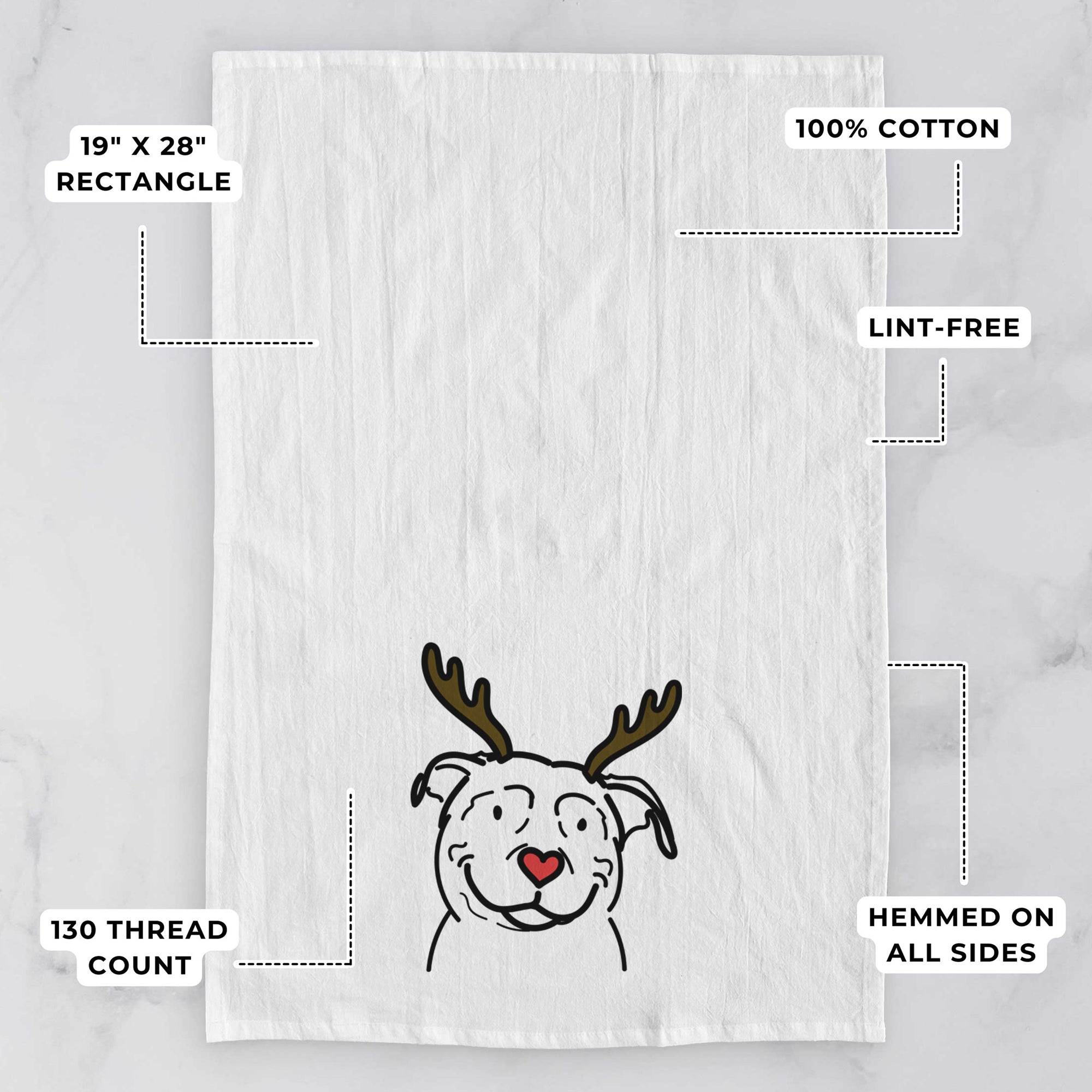 Red Nose American Pitbull Terrier - Lady - Tea Towel