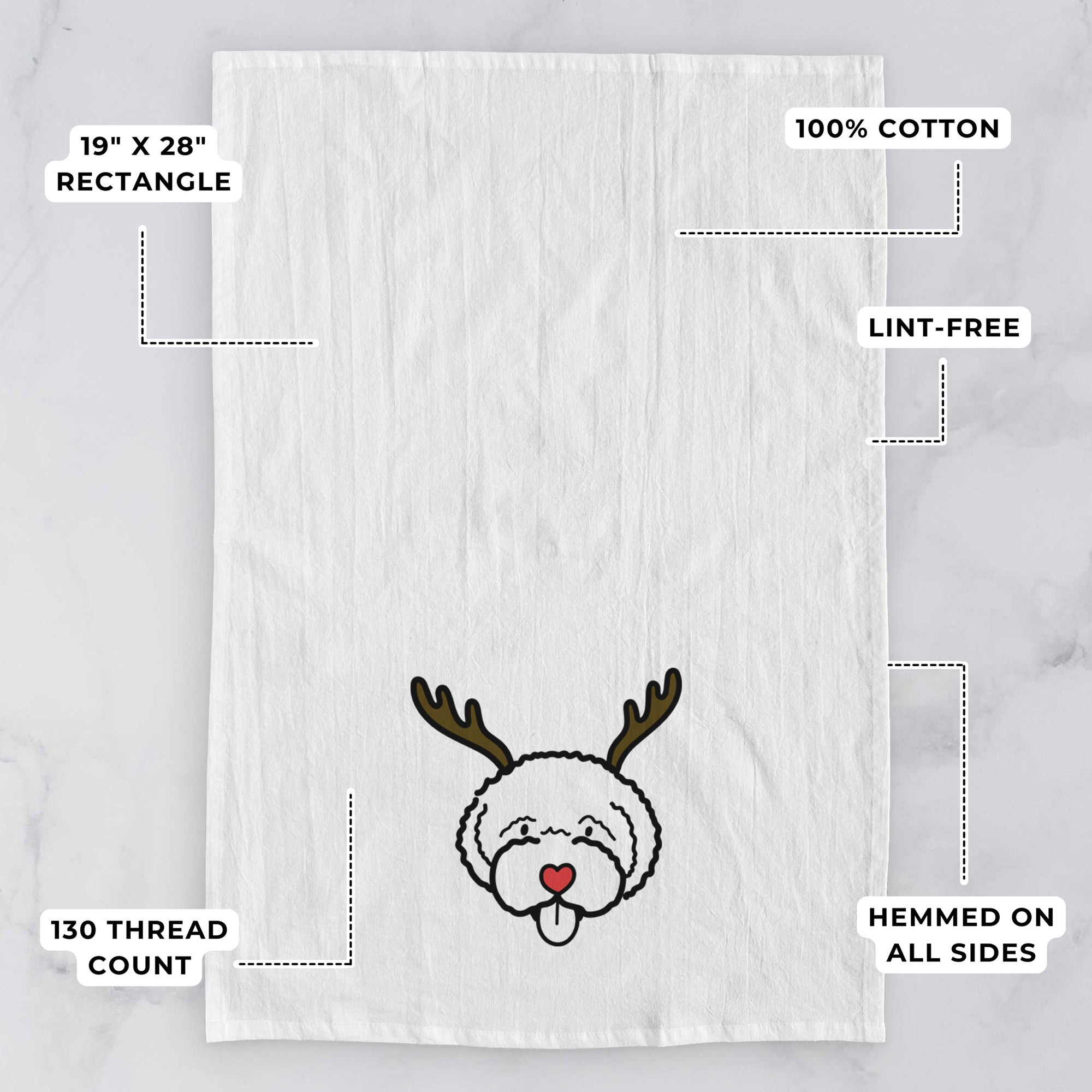 Red Nose Lagotta Romagnolo - Tea Towel