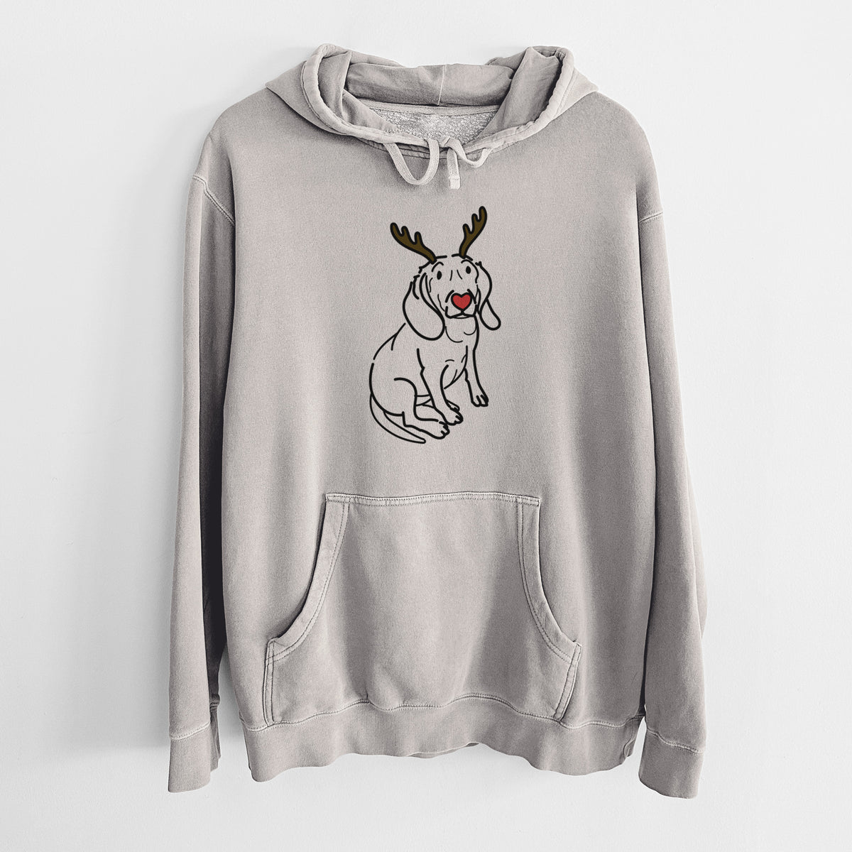 Red Nose Beagle - Lilly - Unisex Pigment Dyed Hoodie