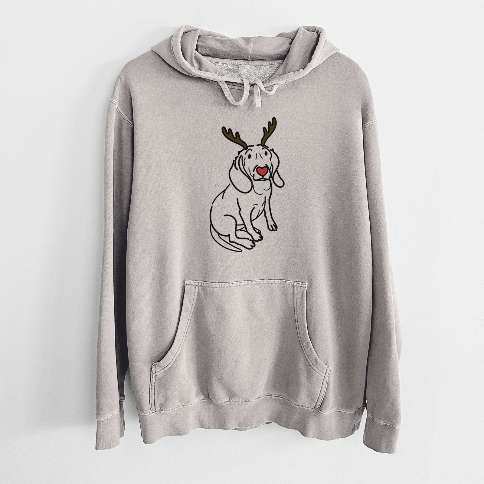 Red Nose Beagle - Lilly - Unisex Pigment Dyed Hoodie
