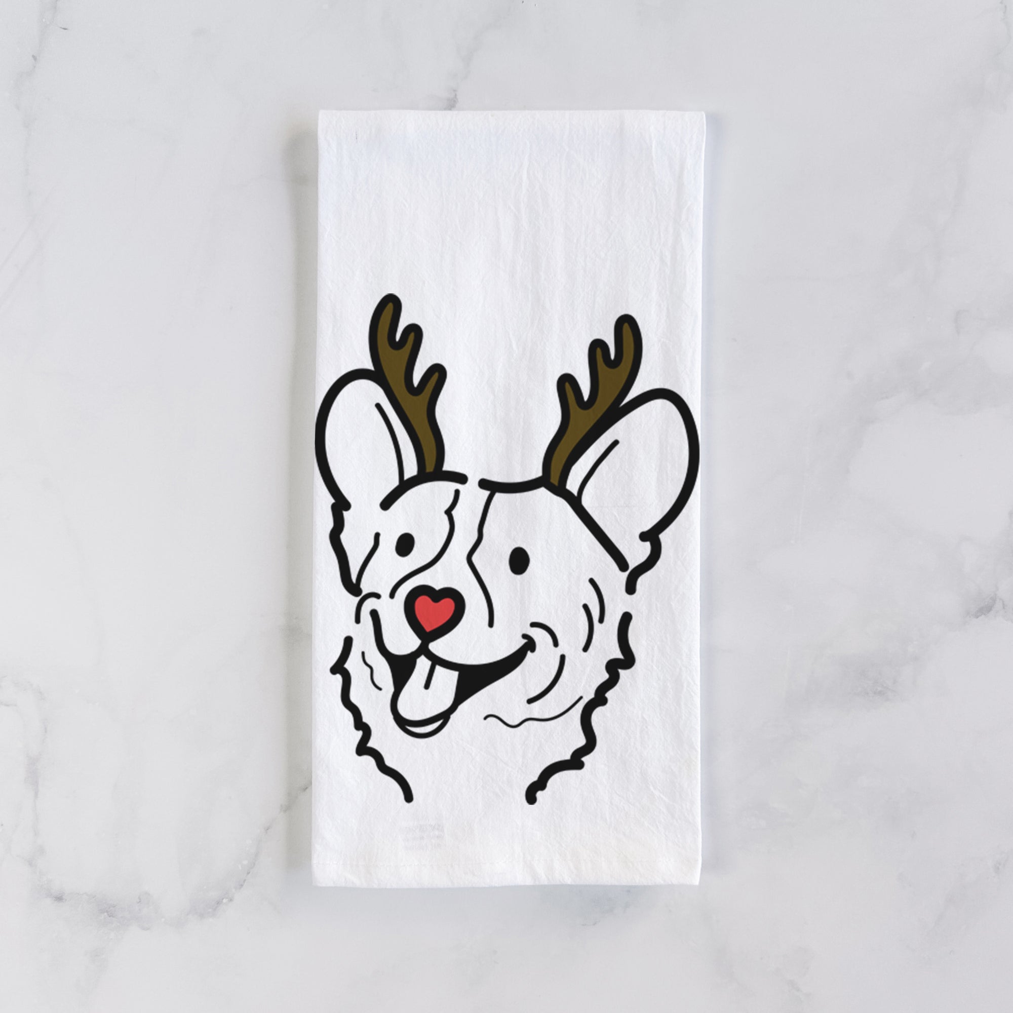 Red Nose Corgi - Lily - Tea Towel