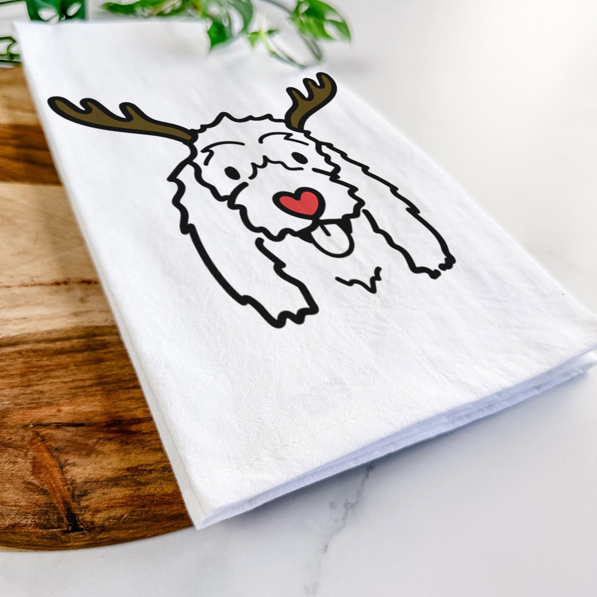 Red Nose Coton de Tulear - Louie - Tea Towel