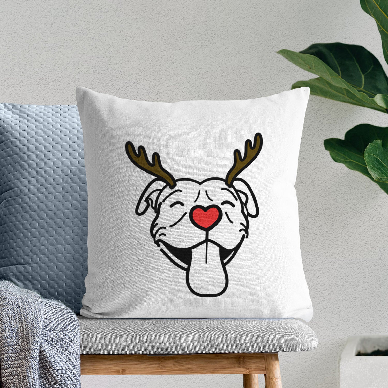Love Always Pitbull - Louie -  Throw Pillow Cover