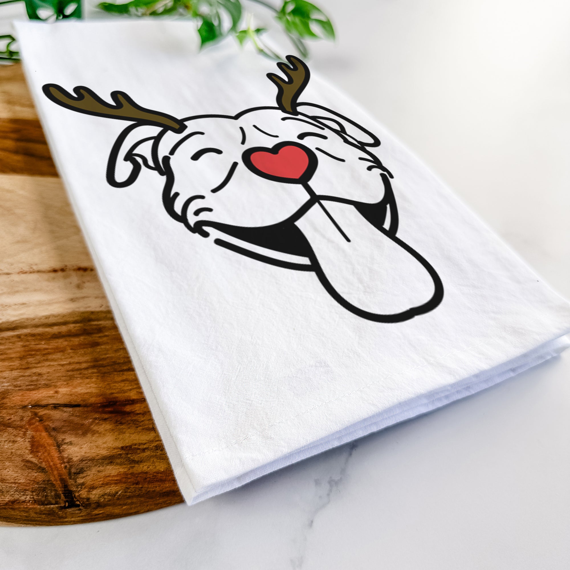 Red Nose Pitbull - Louie - Tea Towel