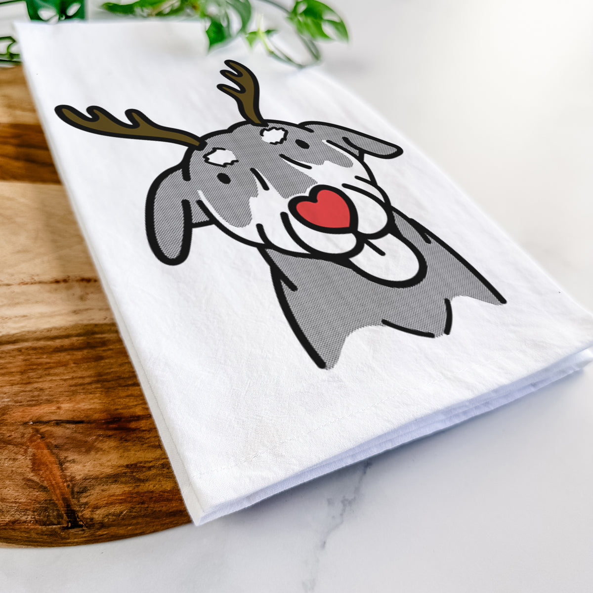 Red Nose Mixed Breed - Lousia - Tea Towel