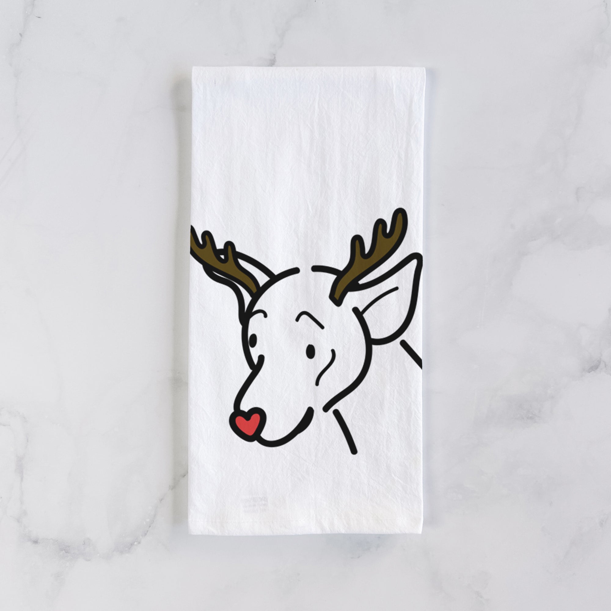 Red Nose Mixed Breed - Lucky - Tea Towel