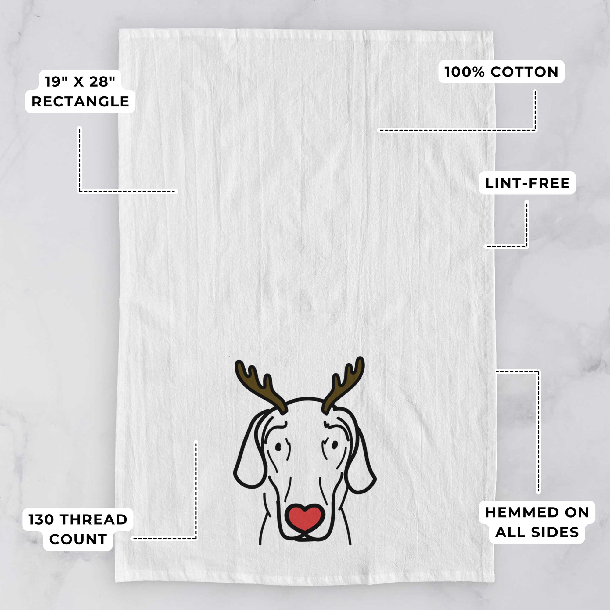 Red Nose Great Dane - Lucy - Tea Towel