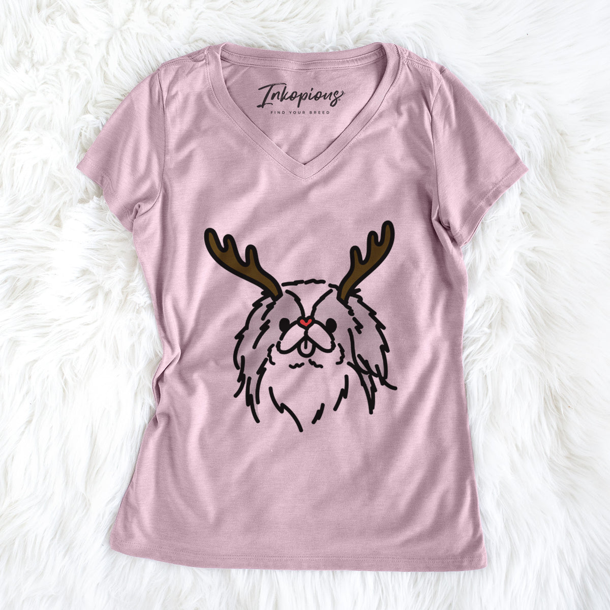 Red Nose Japanese Chin - Macha - Women's Perfect V-neck Shirt