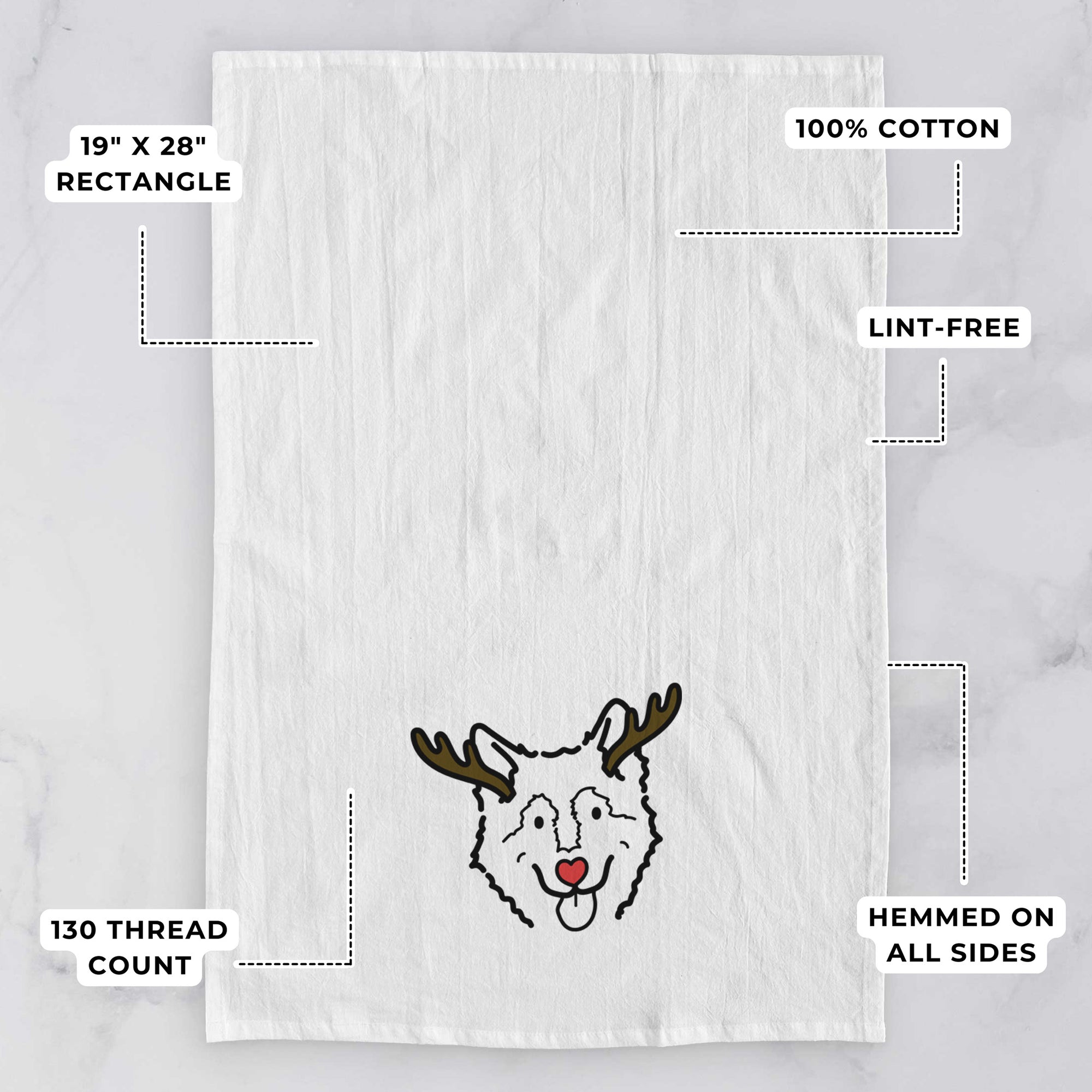 Red Nose Alaskan Malamute - Max - Tea Towel