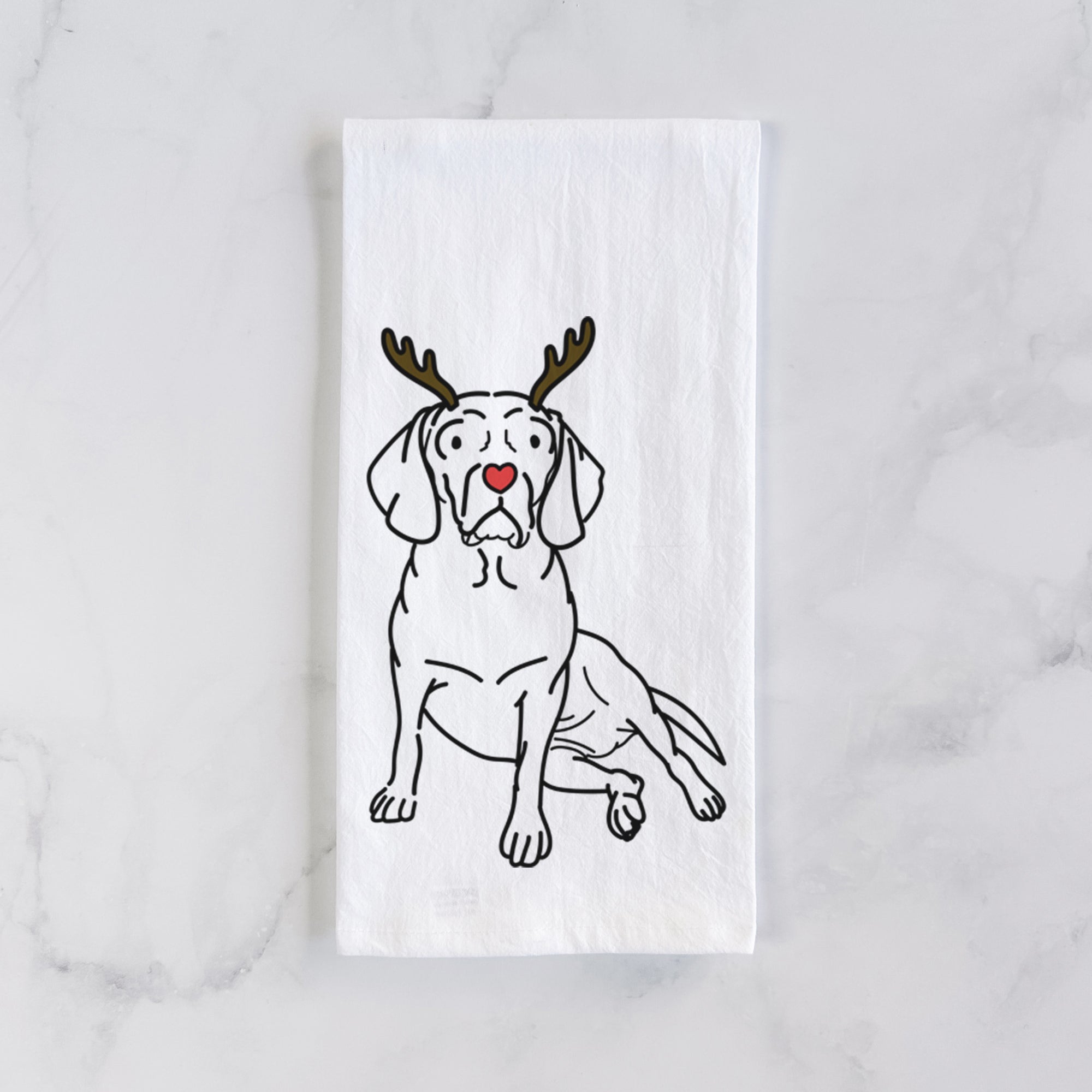 Red Nose Puggle - Mayble - Tea Towel