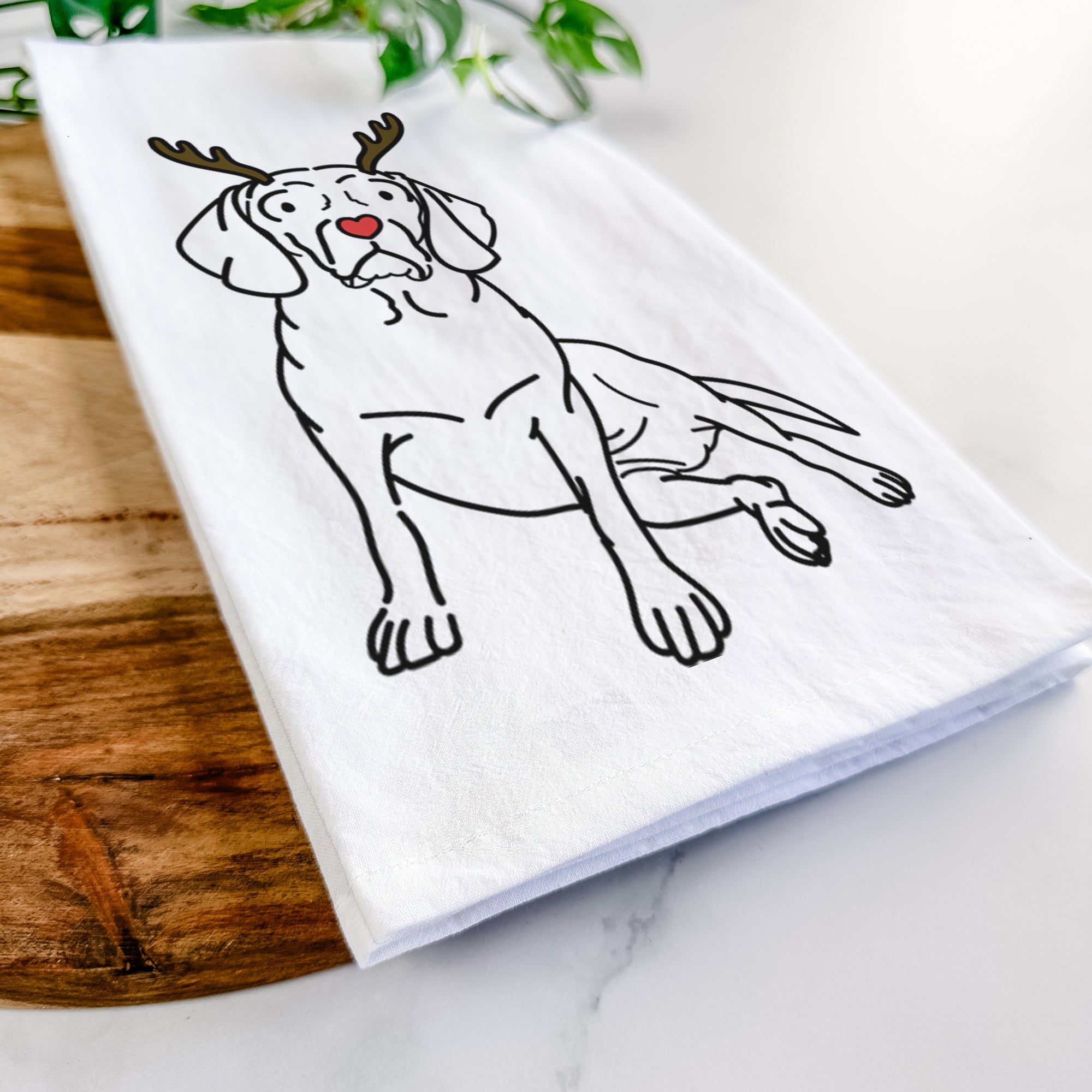 Red Nose Puggle - Mayble - Tea Towel