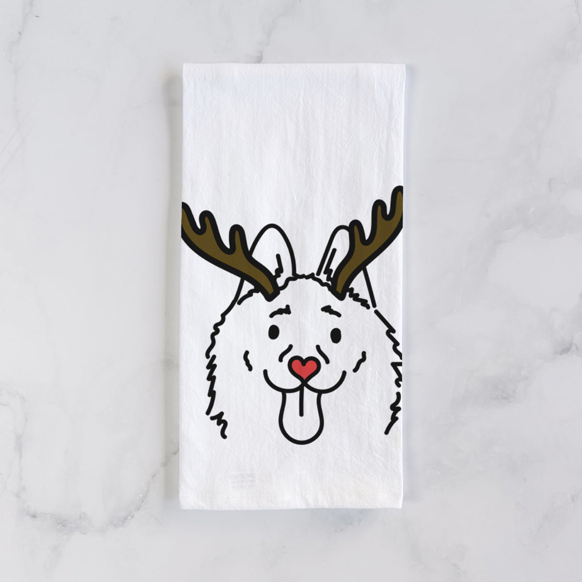 Red Nose Schipperke - Meeko - Tea Towel