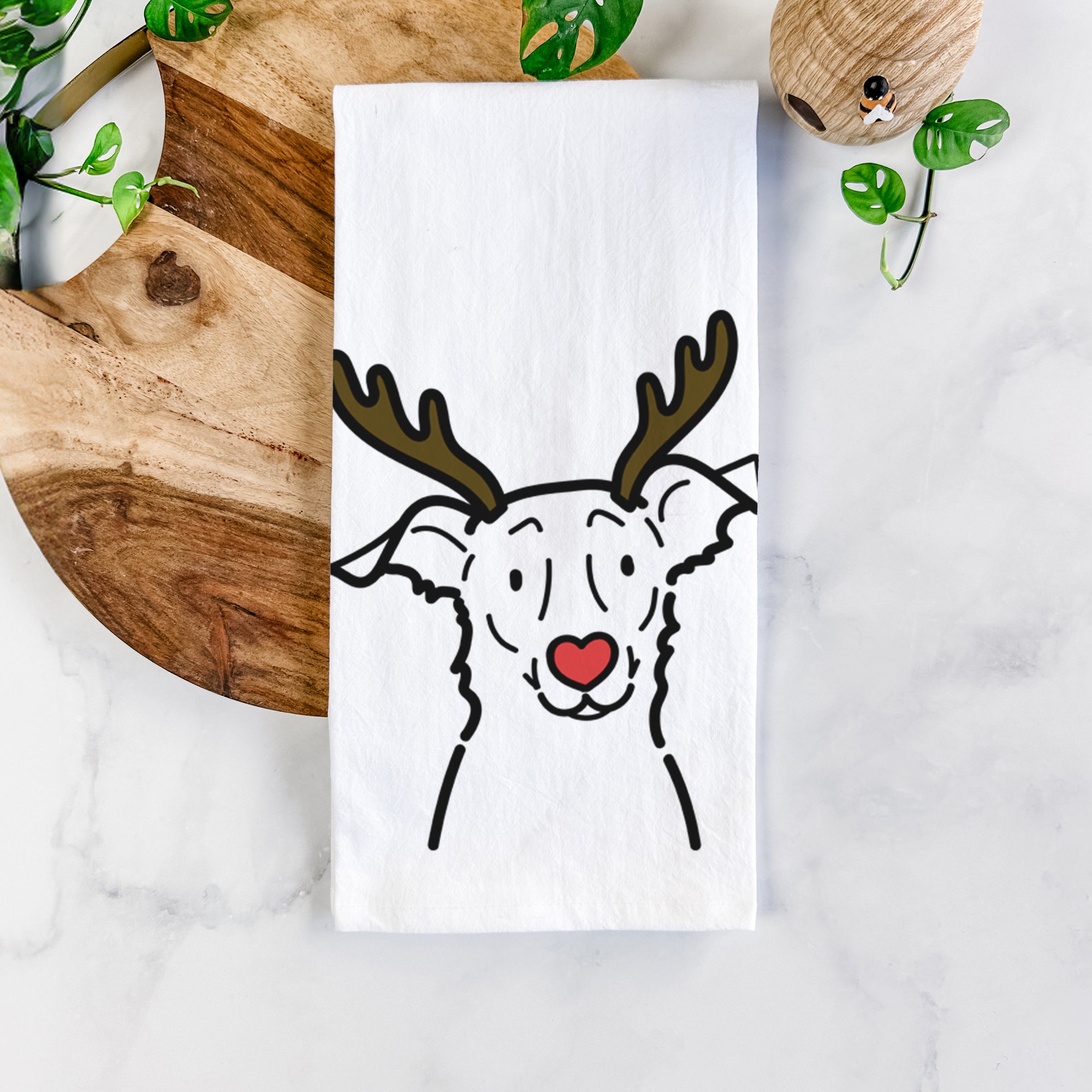 Red Nose Border Collie Mix - Millie - Tea Towel