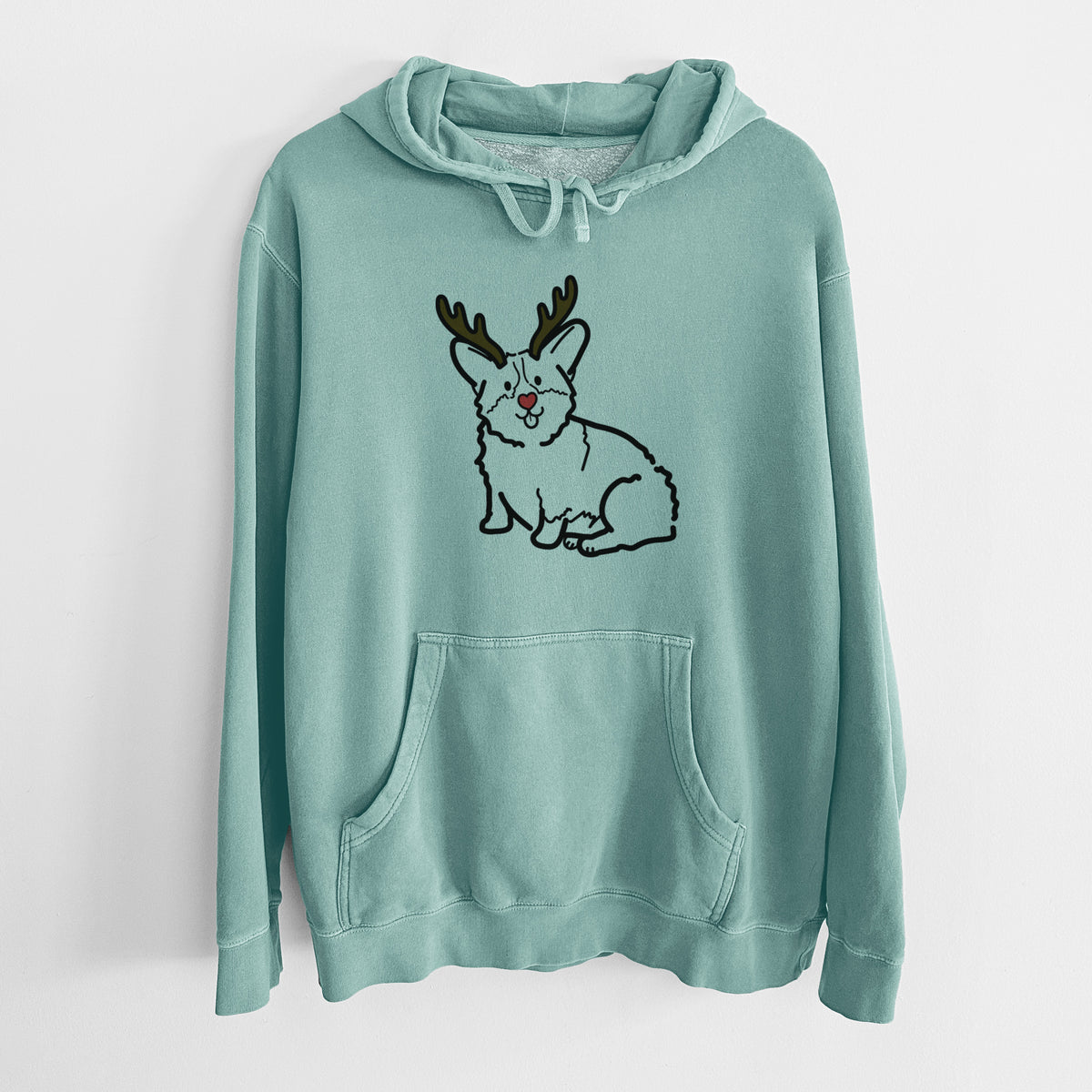 Red Nose Pembroke Welsh Corgi - Millie - Unisex Pigment Dyed Hoodie