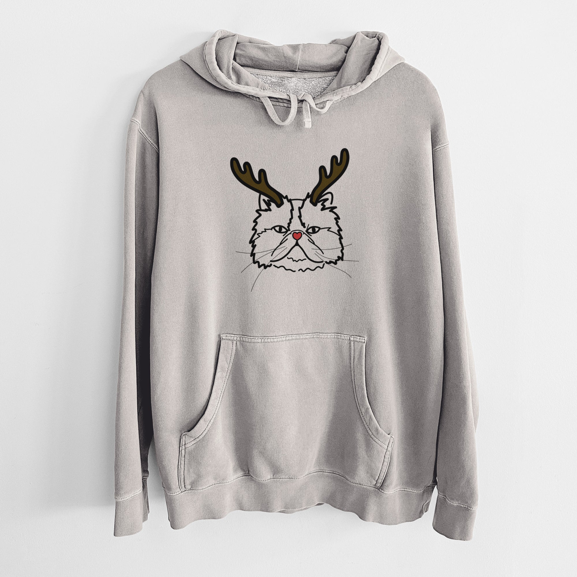 Red Nose Persian Cat - Mila - Unisex Pigment Dyed Hoodie