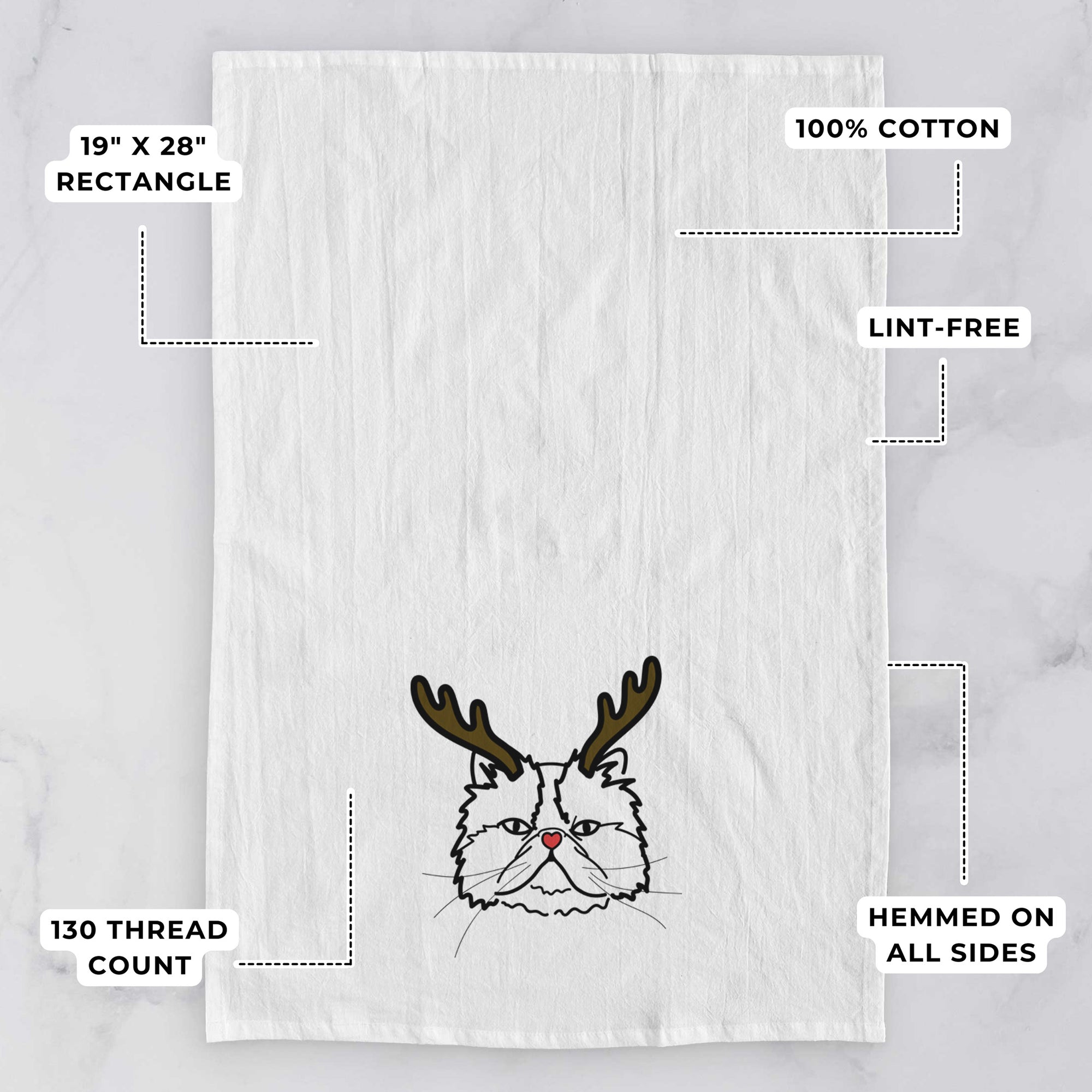 Red Nose Persian Cat - Mila - Tea Towel