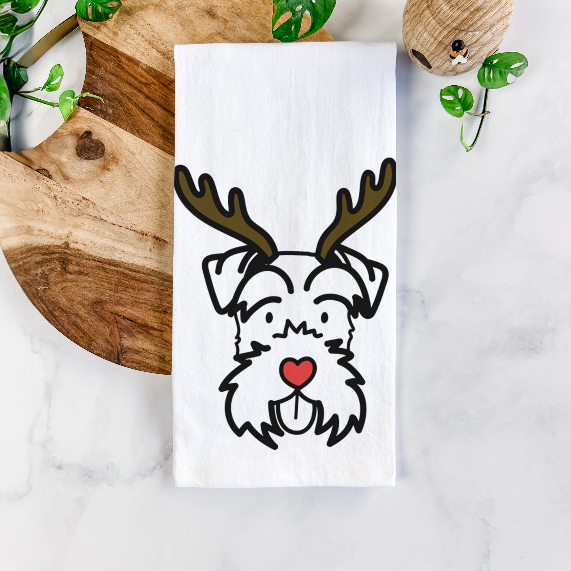 Red Nose Miniature Schnauzer - Tea Towel